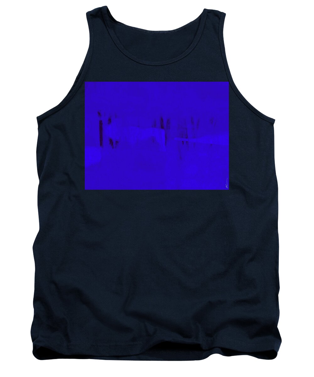 Abstract Tank Top featuring the digital art The Blue Martini by Ken Walker