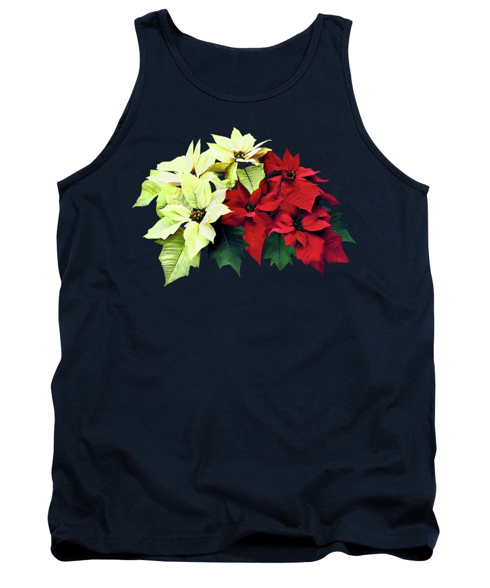 Flower Tank Top featuring the photograph Bouquet of Red and Yellow Poinsettia by Susan Savad