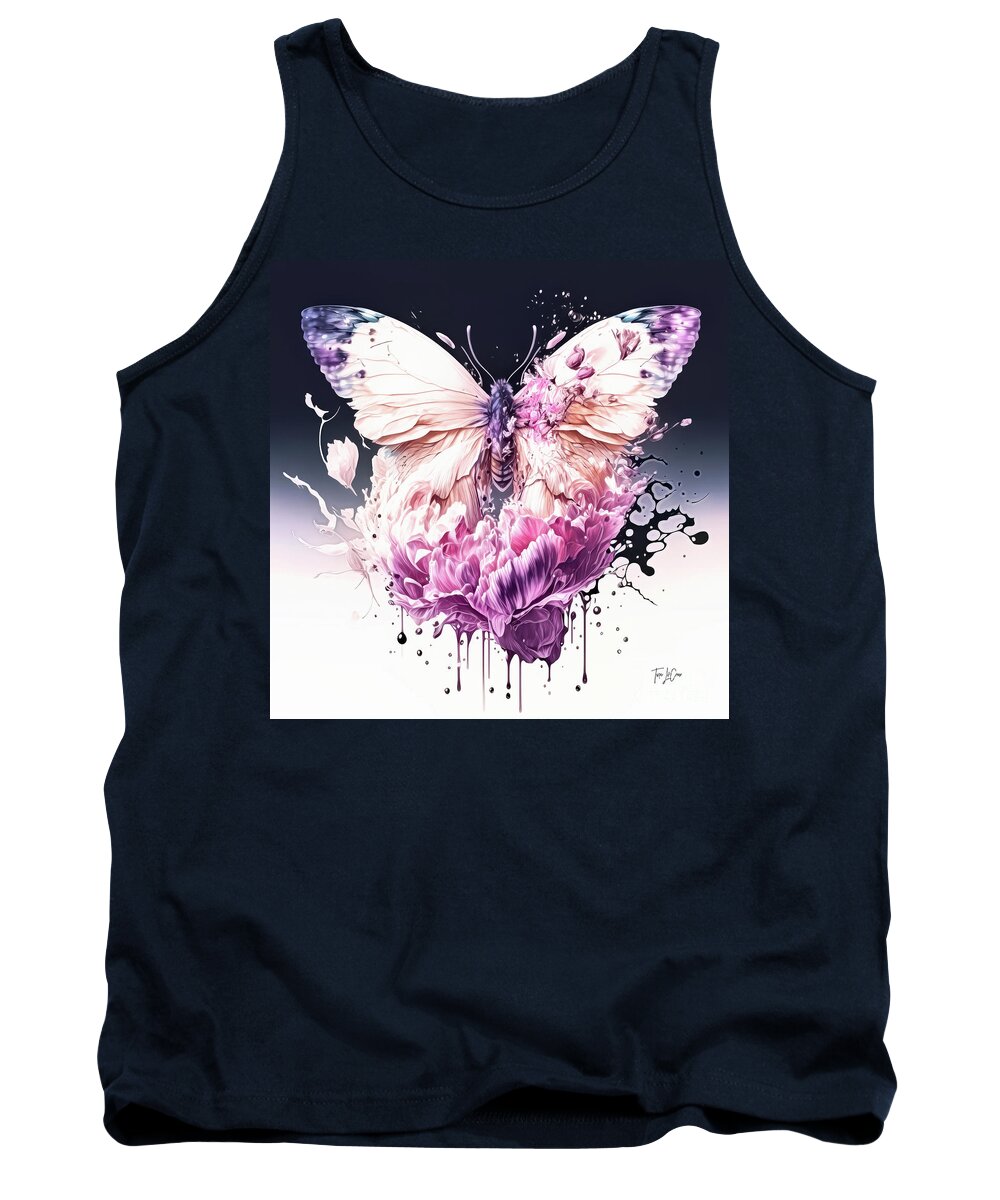 Butterfly Tank Top featuring the painting Butterfly Emerging by Tina LeCour
