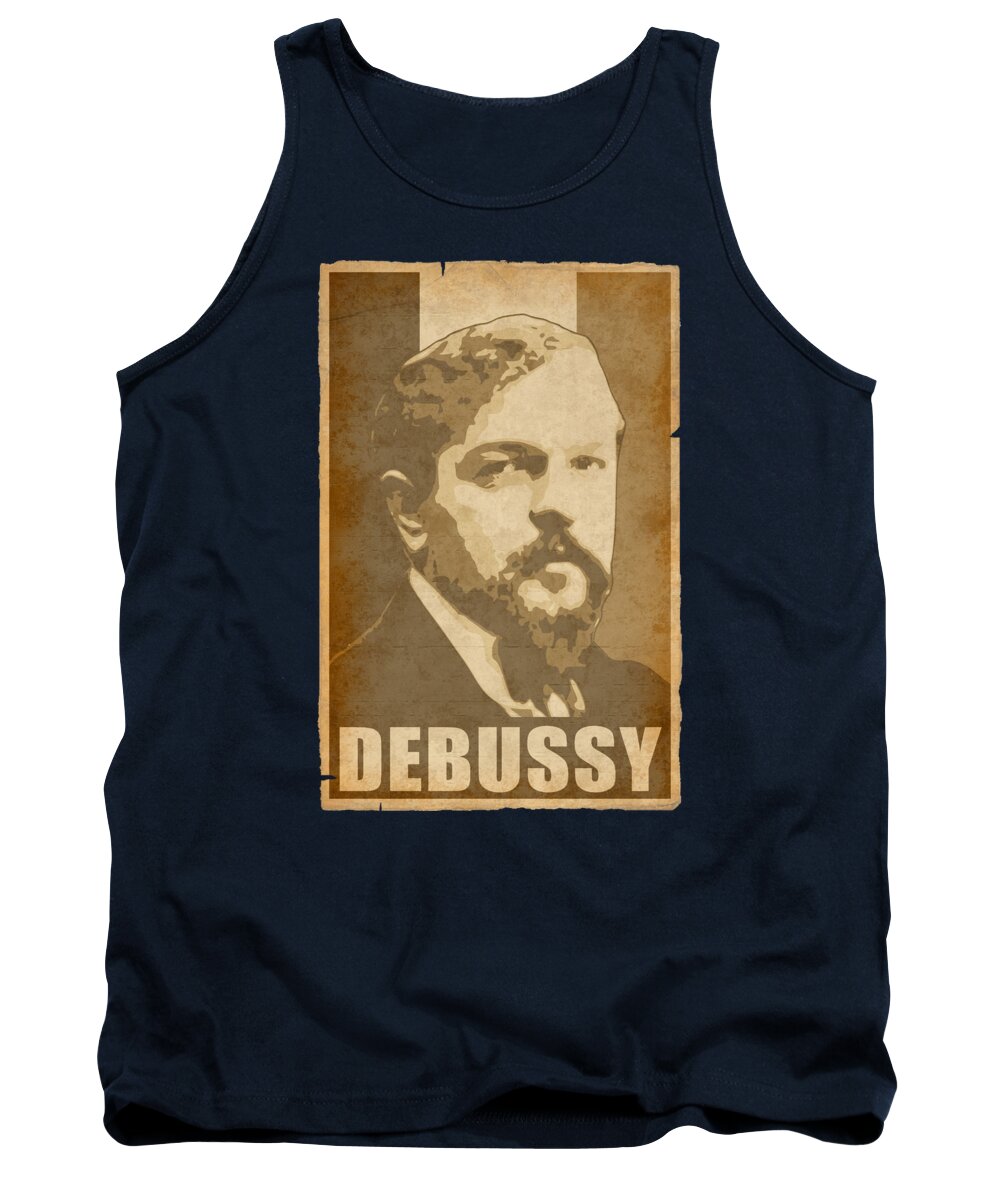 Claude Tank Top featuring the digital art Claude Debussy French by Filip Schpindel