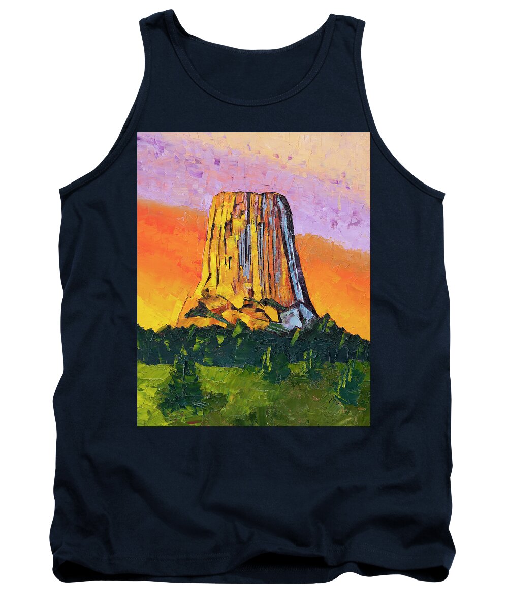 Painting Tank Top featuring the painting Devil's Tower by Mark Ross
