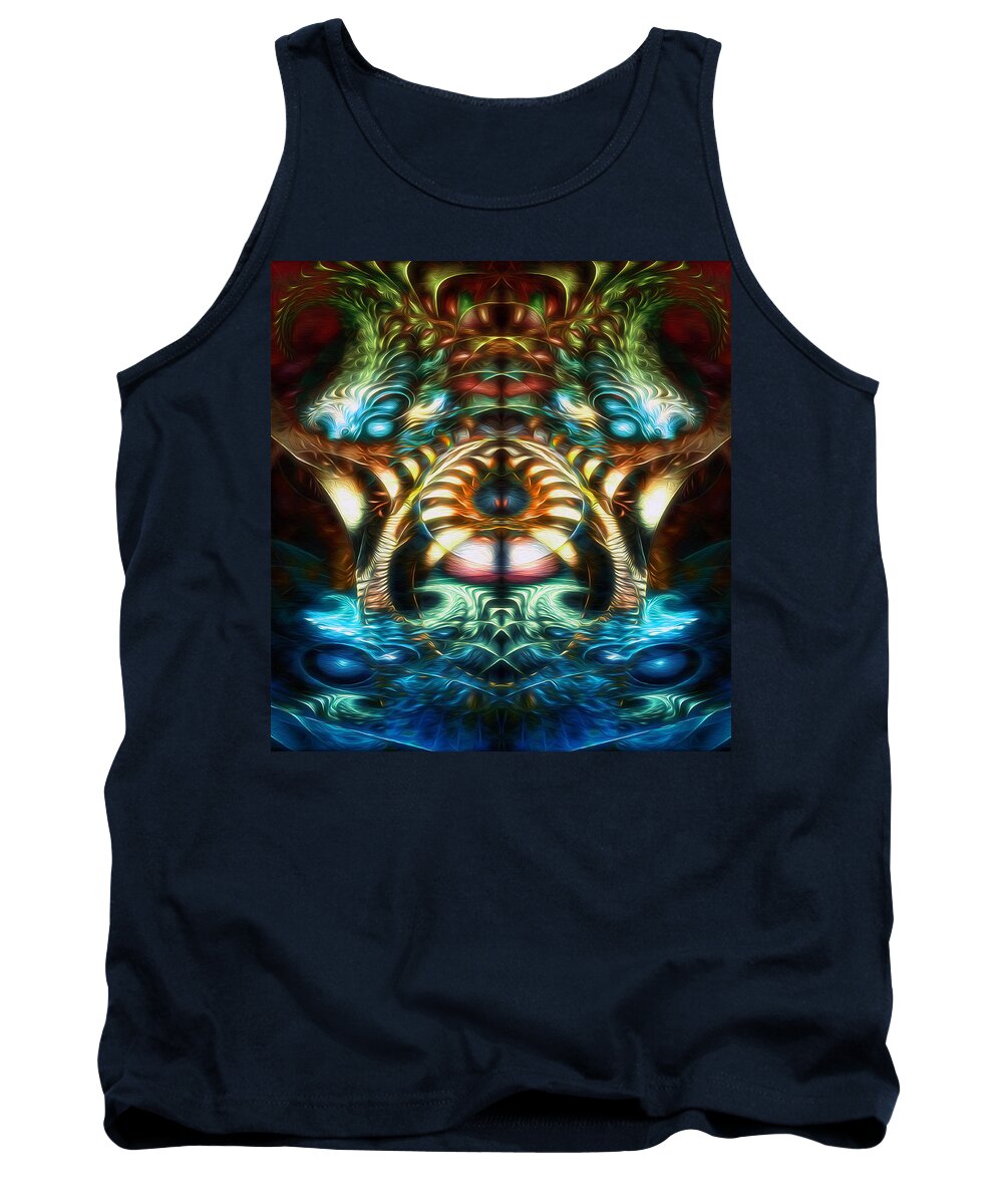 Stairs Tank Top featuring the digital art Dichotomy by Jeff Malderez
