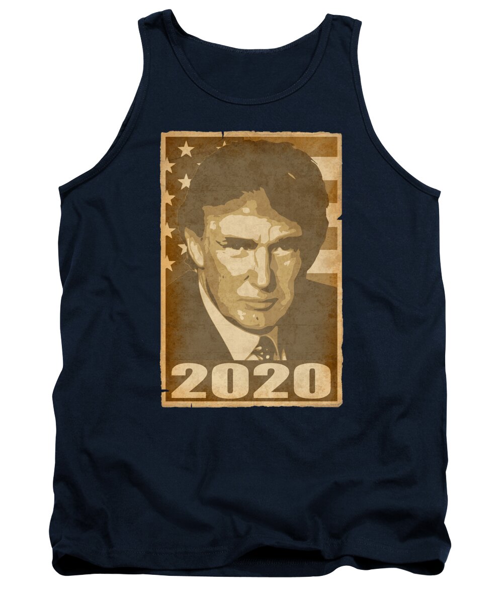 Donald Tank Top featuring the digital art Donald Trump 2020 And Stripes by Filip Schpindel