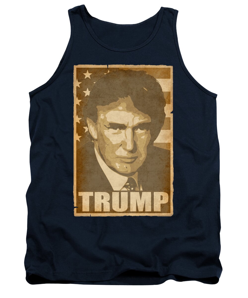 Donald Tank Top featuring the digital art Donald Trump Stars And Stripes by Filip Schpindel
