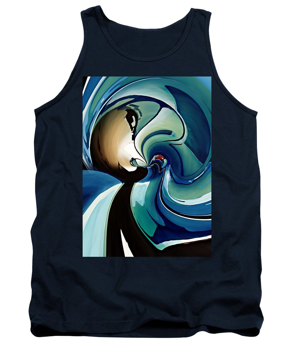 Swirl Tank Top featuring the digital art Evening Stroll With Salvador by David Manlove