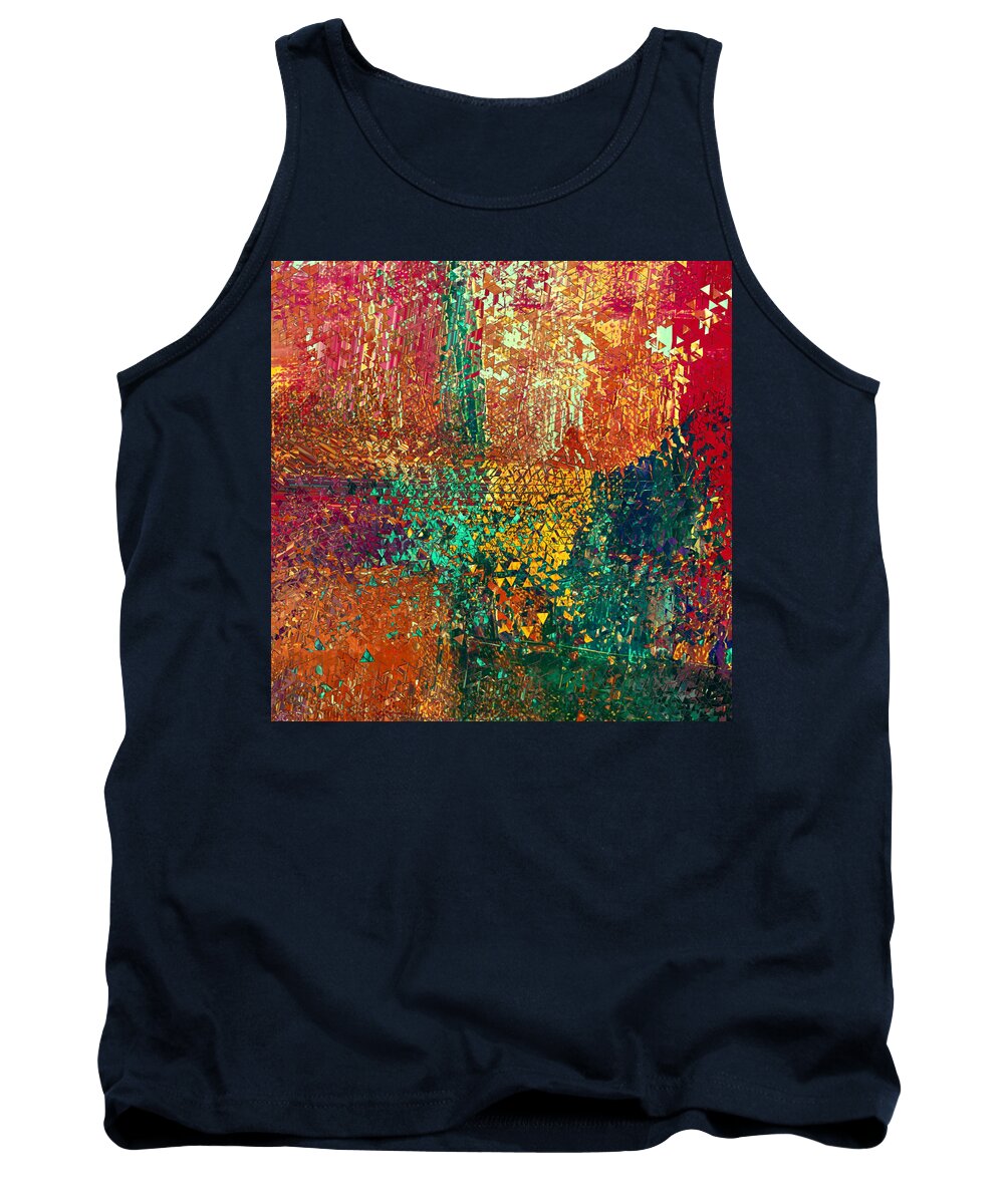 Abstract Art Tank Top featuring the digital art Fallen by Canessa Thomas