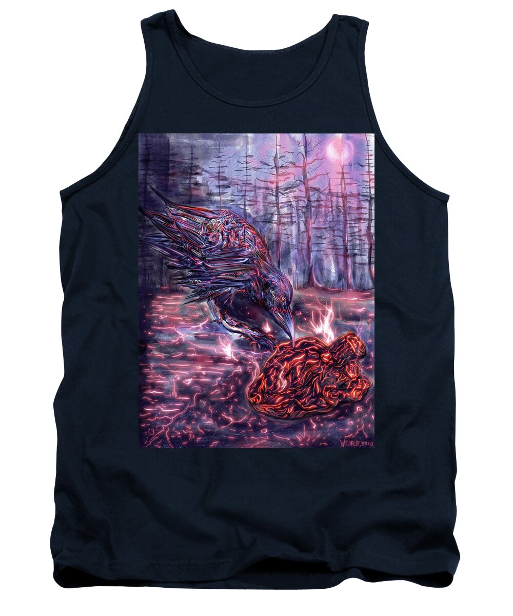 Crow Tank Top featuring the digital art Festering Ember by Angela Weddle
