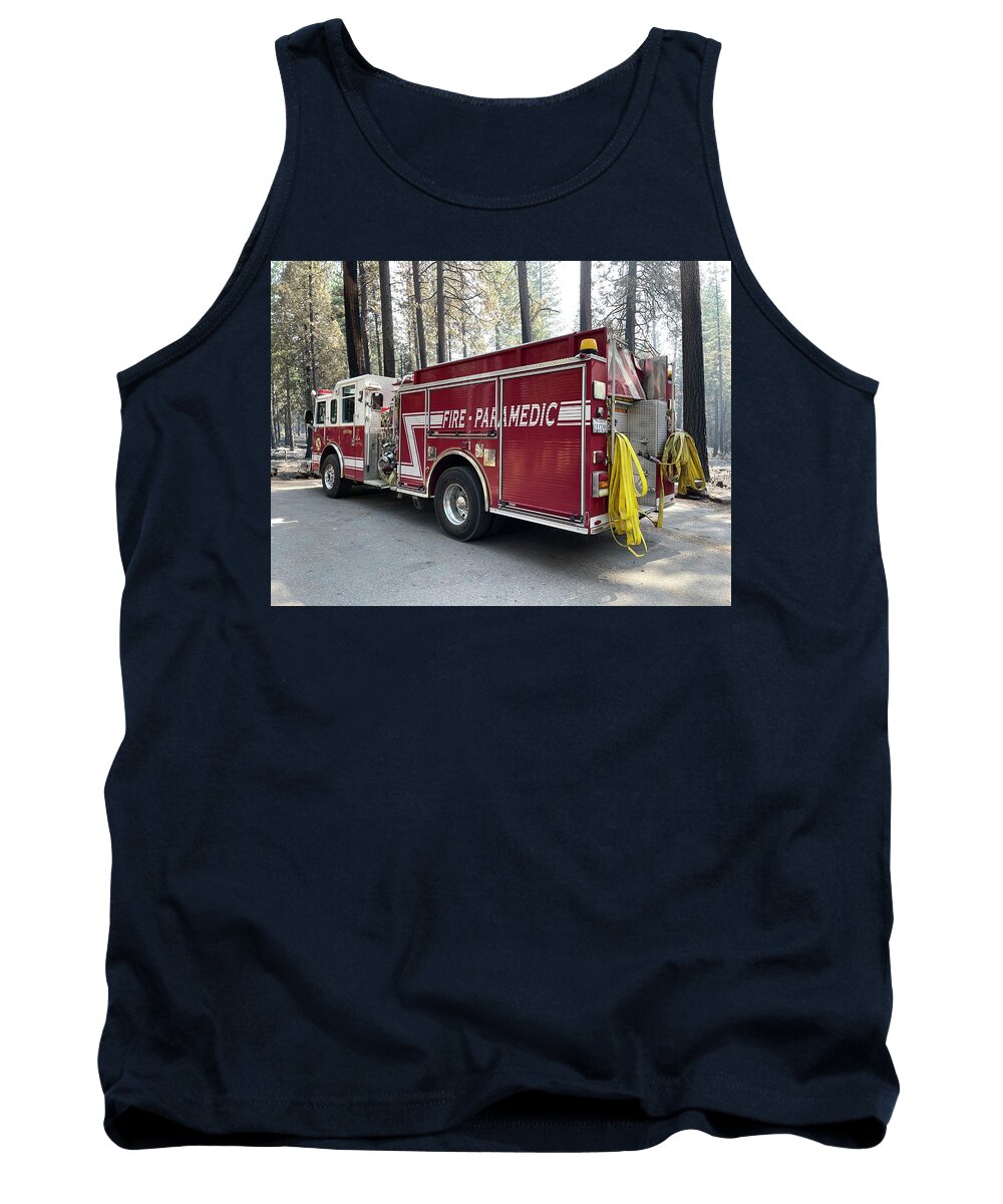 Photograph Tank Top featuring the photograph Fire Truck Red by Beverly Read