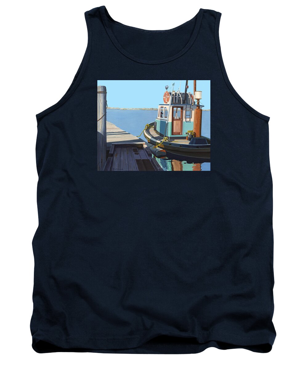 Tug Tank Top featuring the painting Fraser River tug by Gary Giacomelli