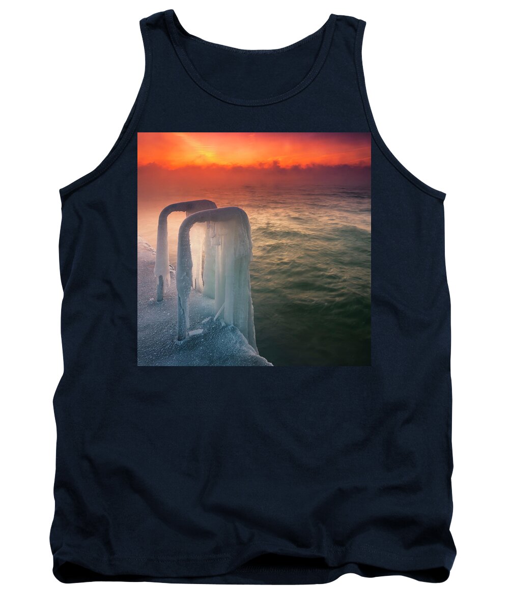 Dawn Tank Top featuring the photograph Frozen by Evgeni Dinev