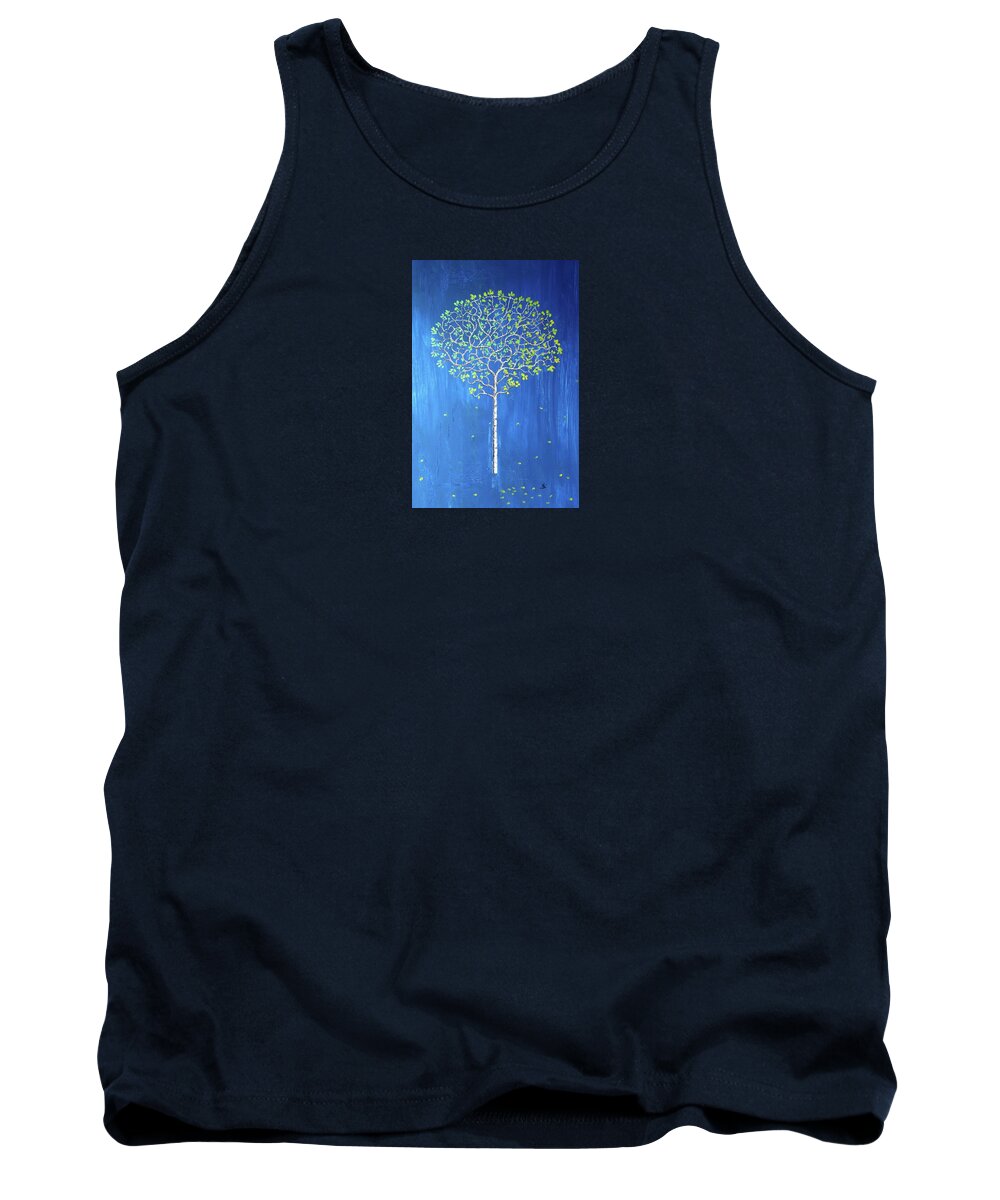 Meditate Tank Top featuring the drawing Gratitude Love Tree- with fall foliage by Aaron Bombalicki