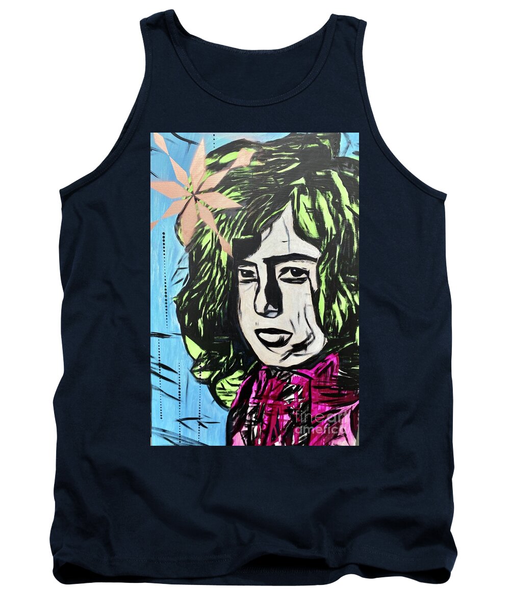 Jimmy Page Tank Top featuring the painting Jimmy page by Jayime Jean