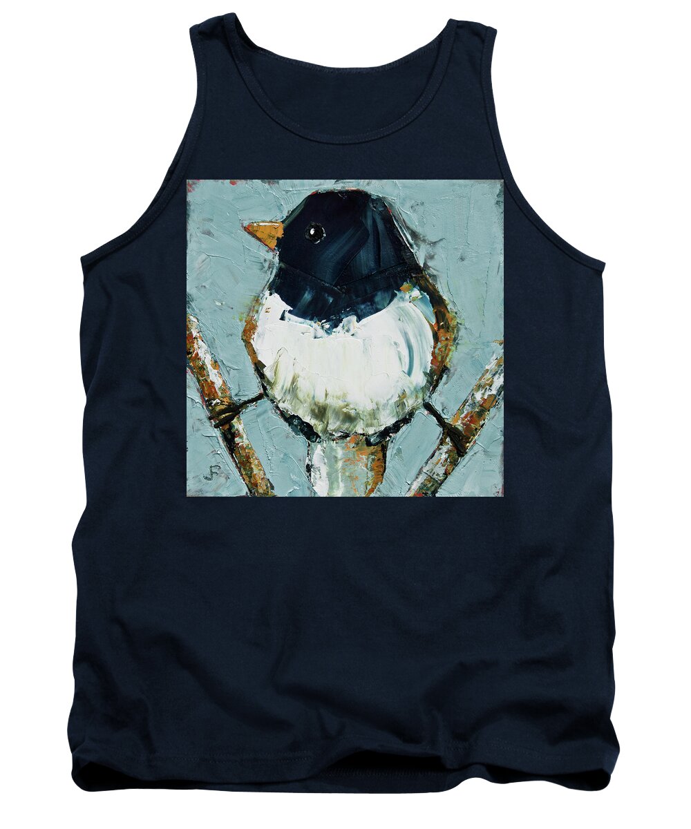 Junco Tank Top featuring the painting Junco On Stilts by Jani Freimann
