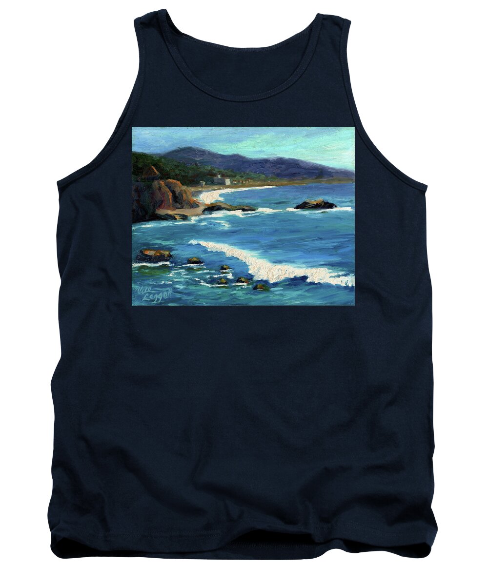 Ocean Tank Top featuring the painting Laguna Beach View by Alice Leggett
