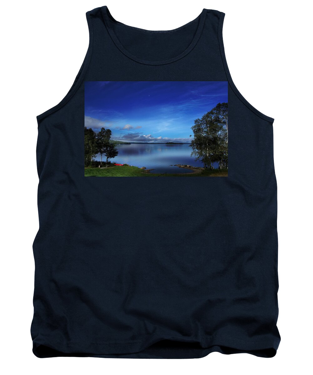Lake Tank Top featuring the photograph Lake BluSky Morning by Russel Considine