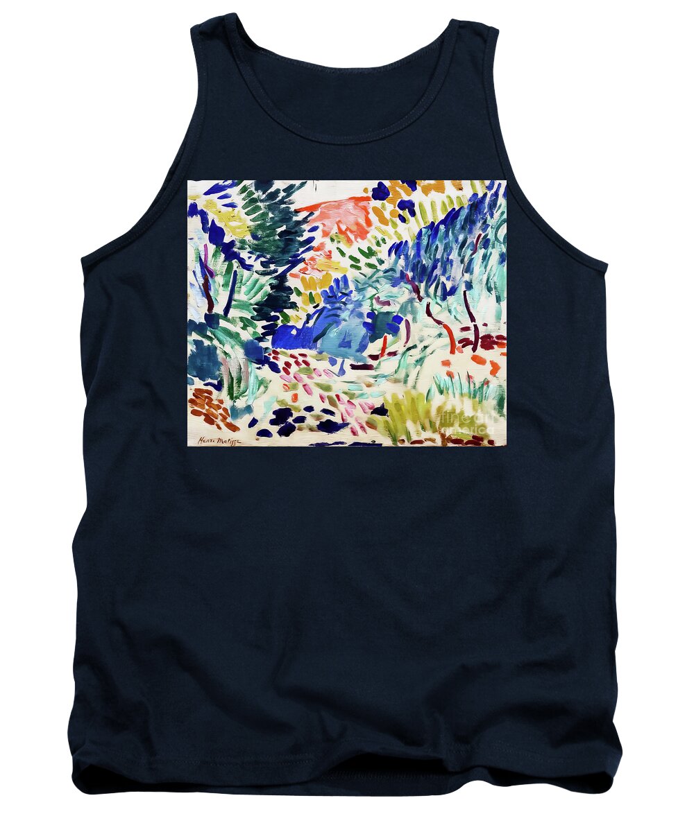 Landscape At Collioure Tank Top featuring the painting Landscape at Collioure by Henri Matisse 1905 by Henri Matisse