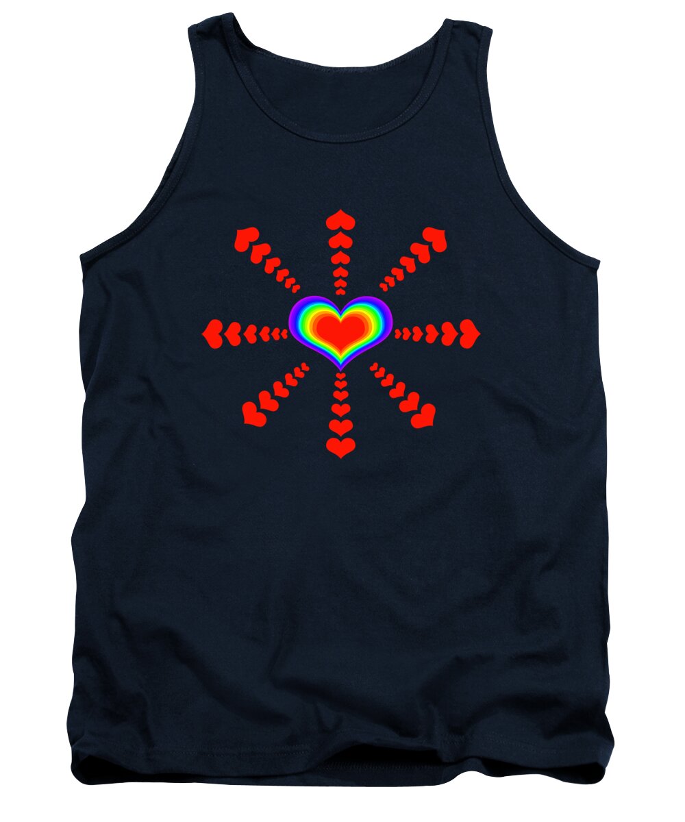 Love Hearts Tank Top featuring the tapestry - textile Love Explosion by Az Jackson