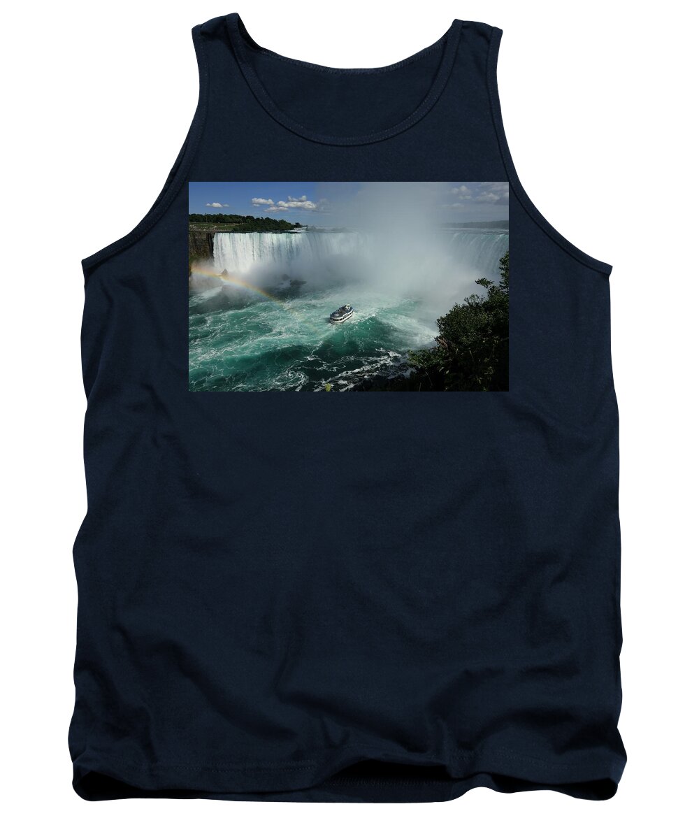 Niagara Falls Tank Top featuring the photograph Maid of the Mist Boat Ride by Mingming Jiang