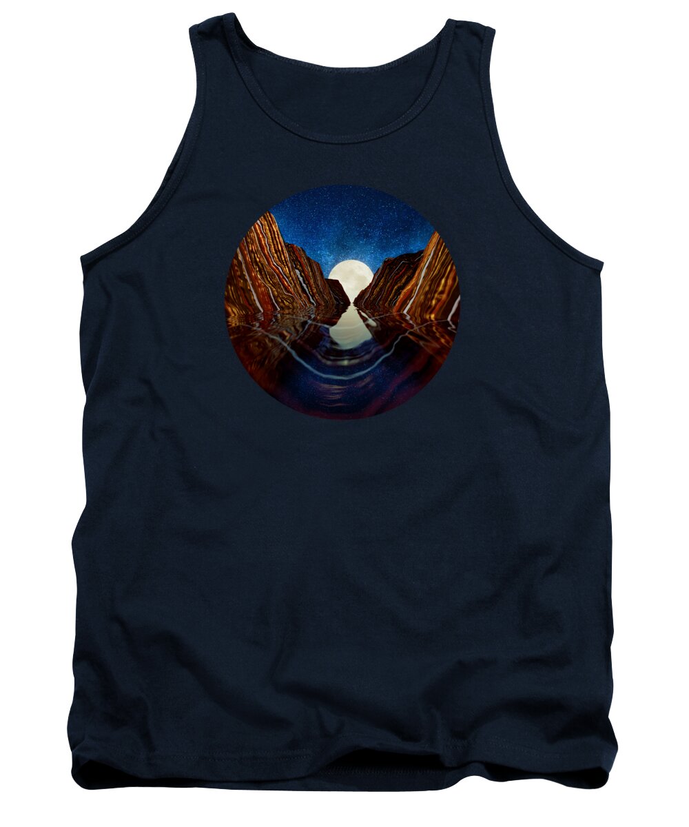 Moon Tank Top featuring the digital art Moon Reflection by Spacefrog Designs