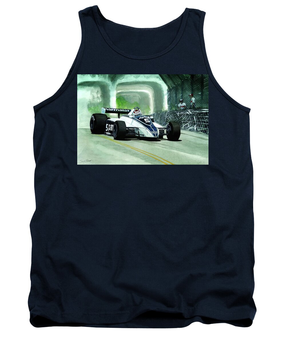 Nelson Tank Top featuring the painting Nelson at Long Beach by Simon Read