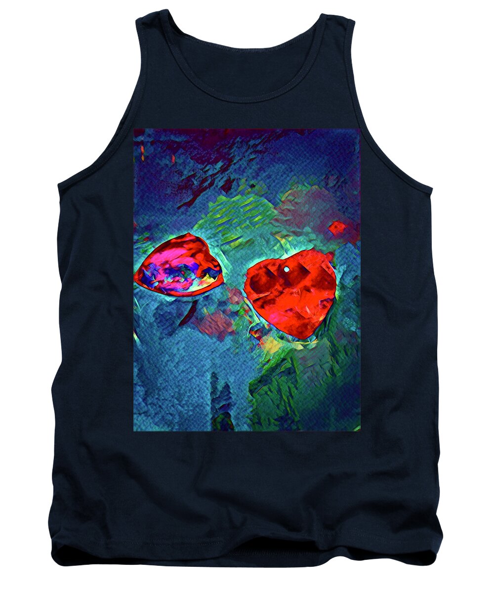 Abstract Tank Top featuring the painting Neon Love by Tommy McDonell