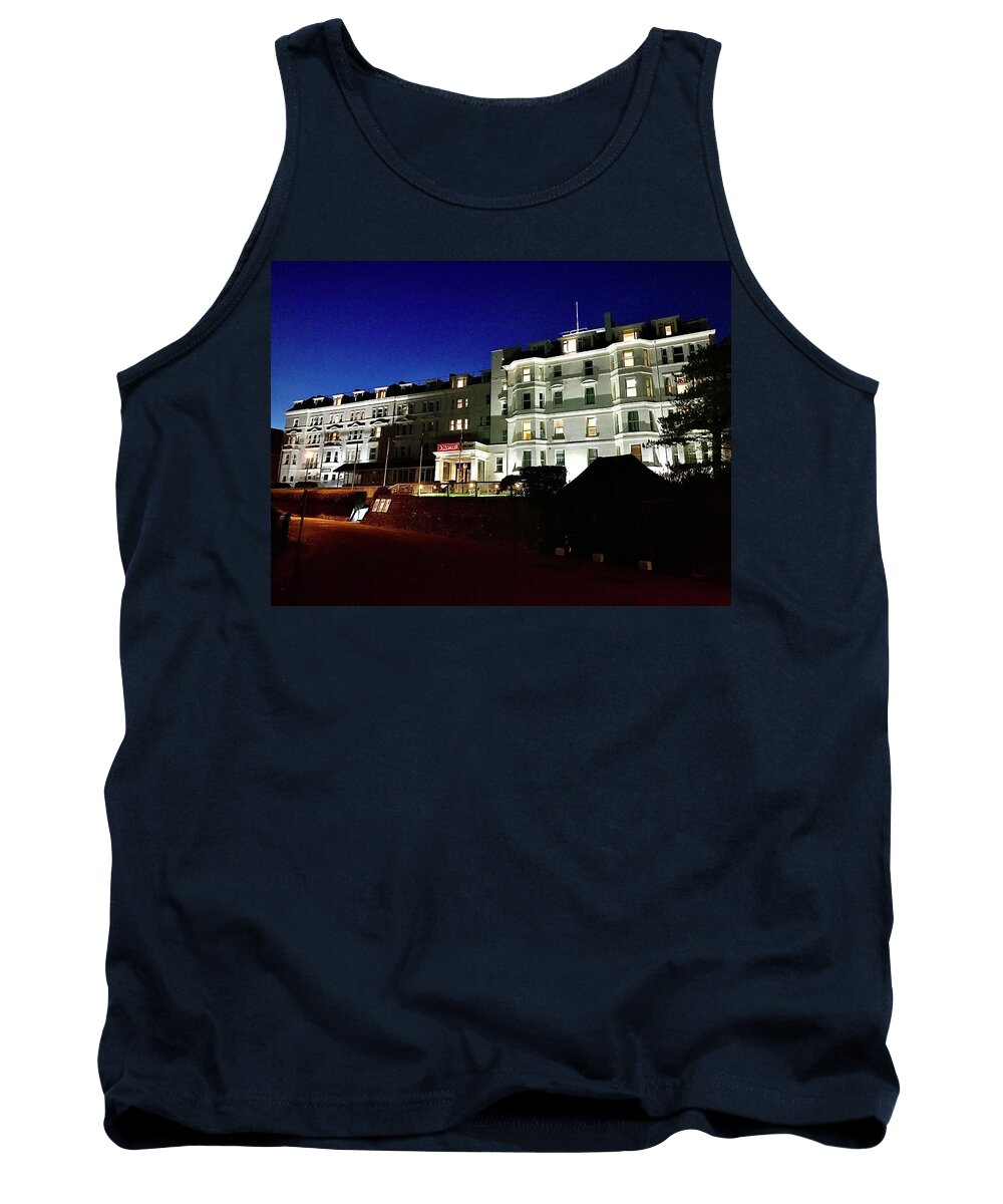 Night Tank Top featuring the photograph Bournemouth Highcliff Marriott Hotel at Night by Gordon James