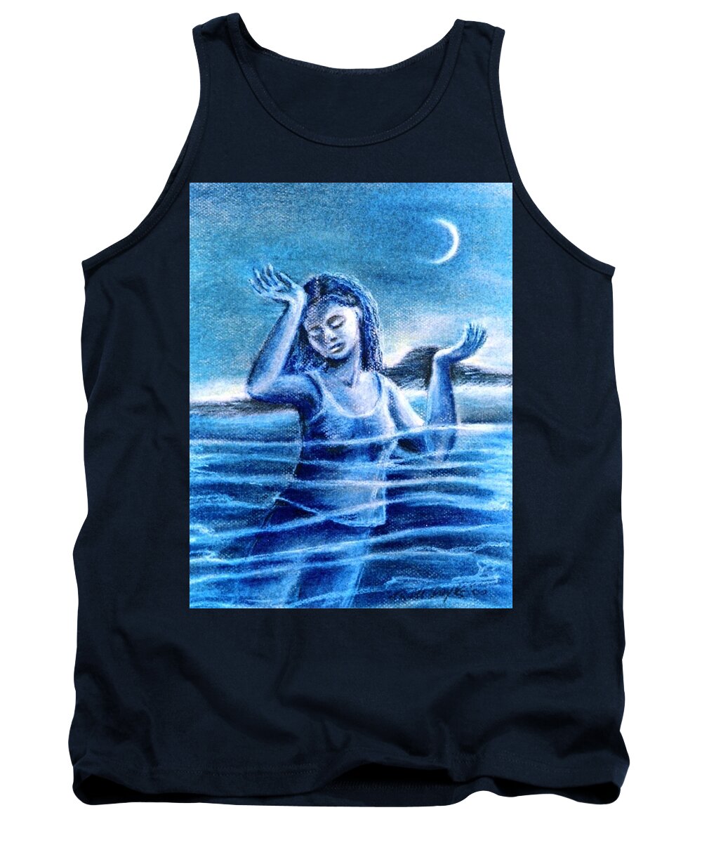 Waving Tank Top featuring the painting Not Waving but Drowning by Trudi Doyle