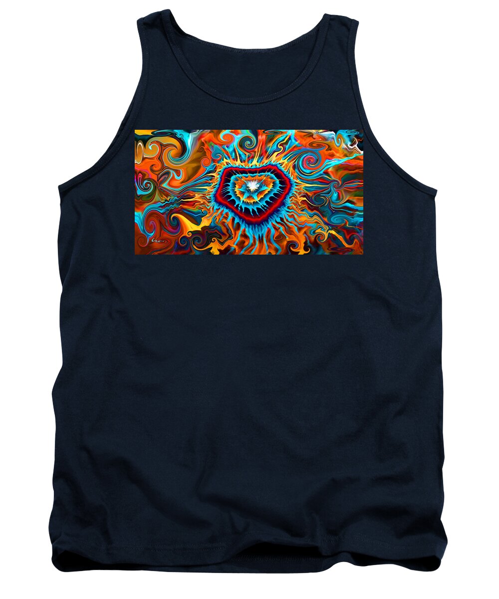 Abstract Tank Top featuring the digital art Opening Heart Energy by Carl Hunter