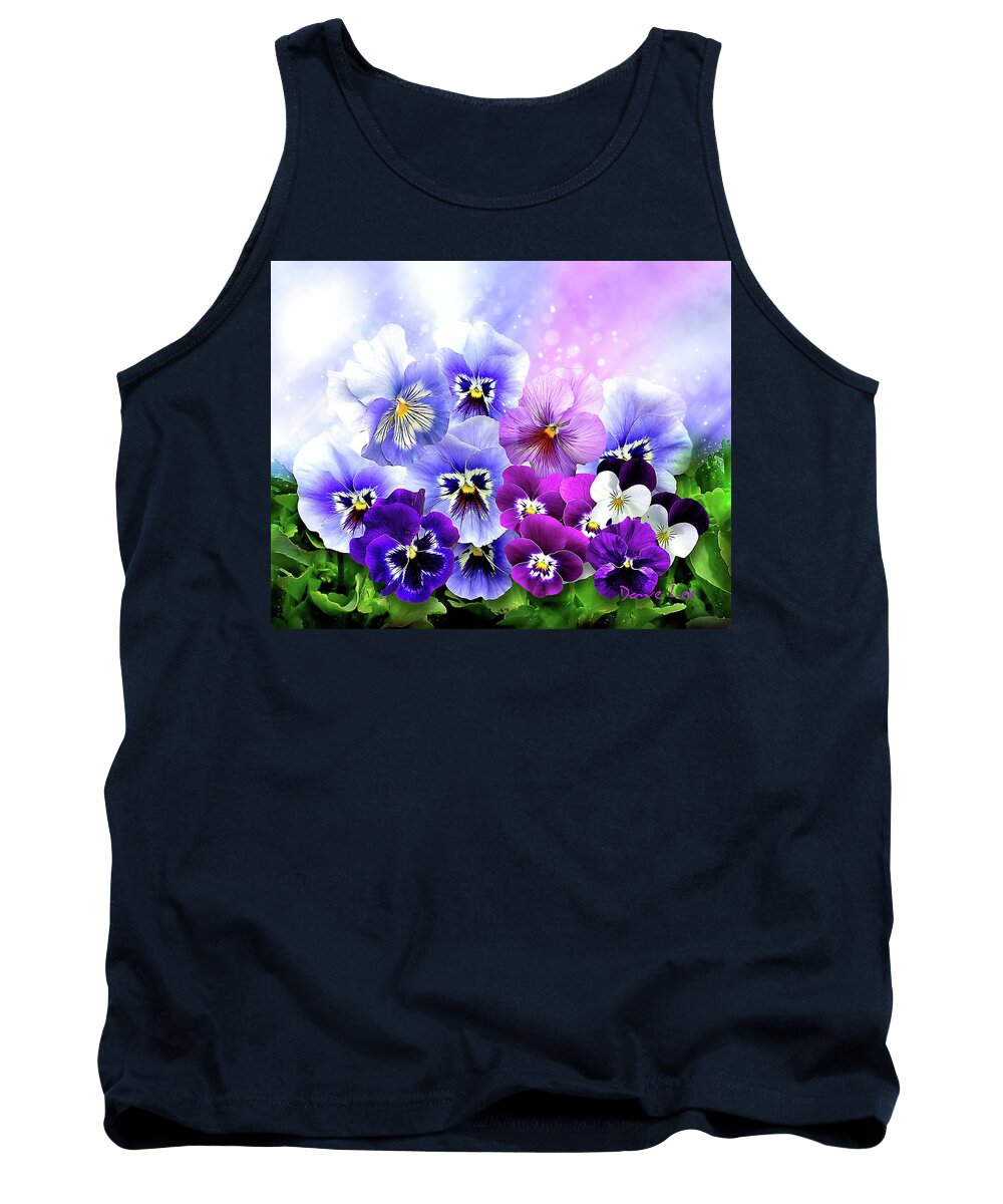 Pansy Tank Top featuring the digital art Pansy Power by Dave Lee