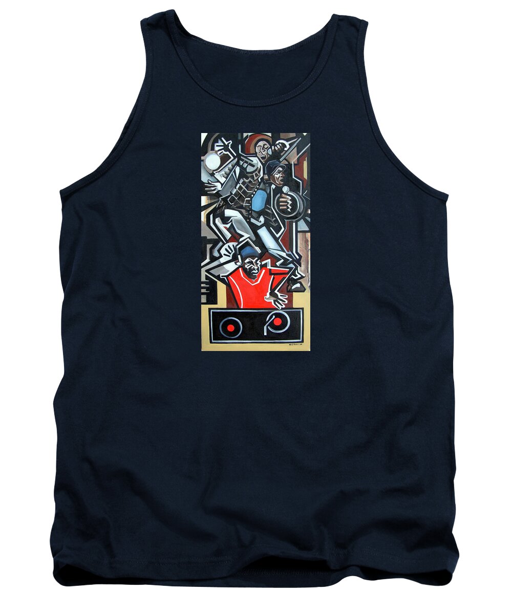 Hip-hop Rap Music Tank Top featuring the painting Rapper Three-Lite by Martel Chapman