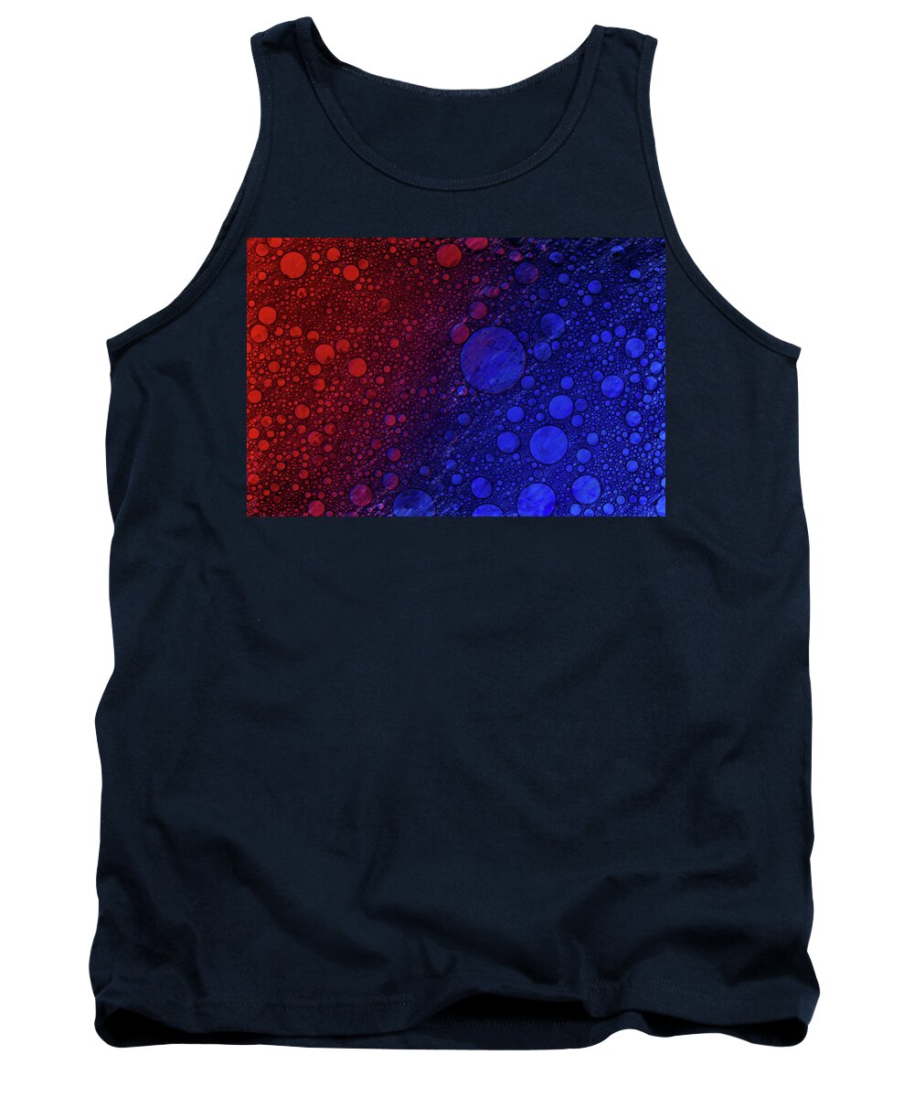 Gradation Tank Top featuring the painting Red and Blue Bubbles by Art Market America