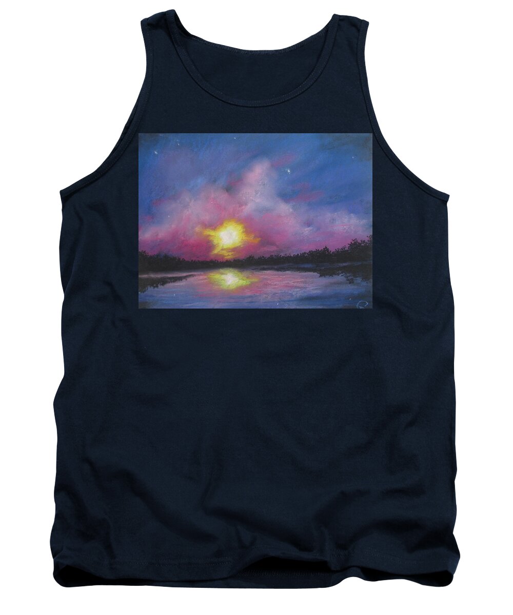 Sunset Tank Top featuring the pastel Resting Light by Jen Shearer