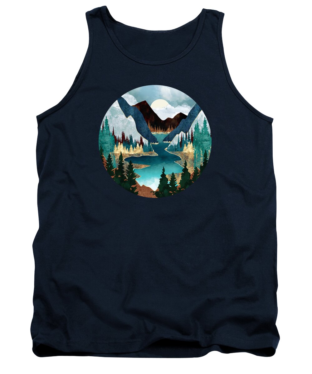 River Tank Top featuring the digital art River Vista by Spacefrog Designs