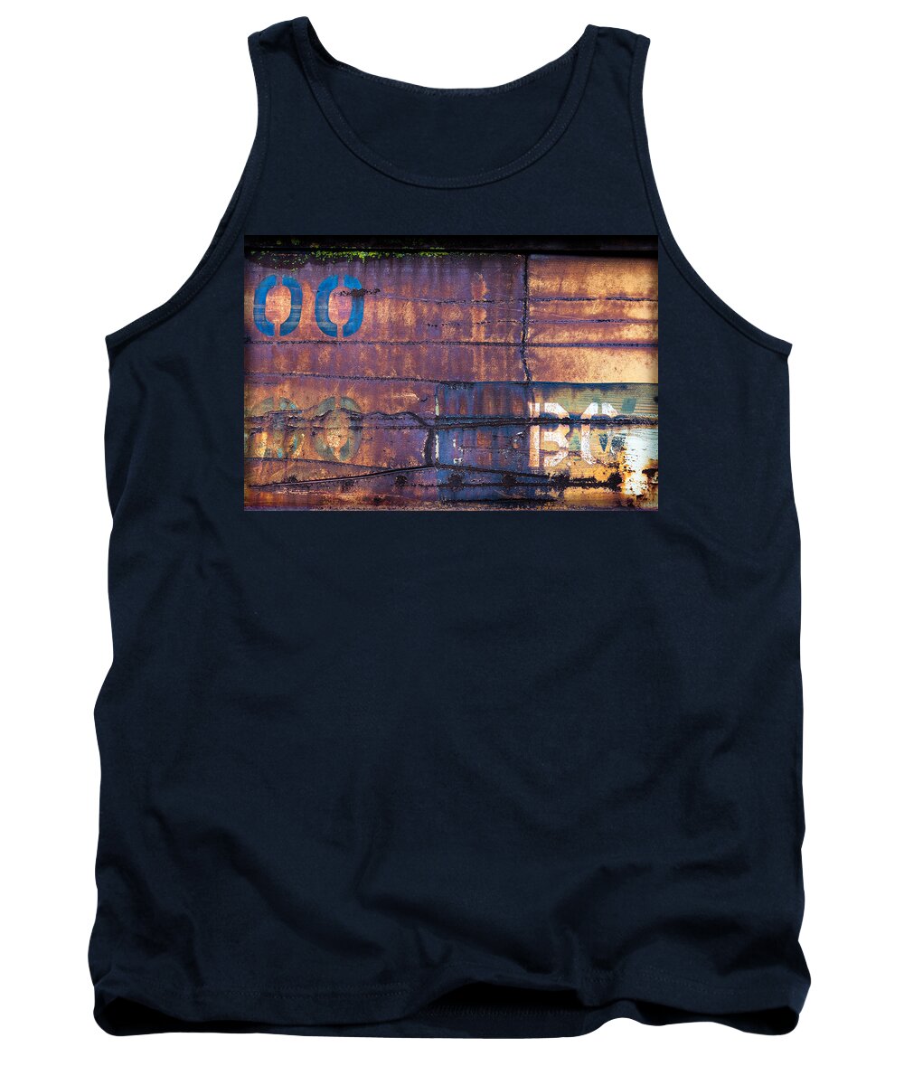 Train Tank Top featuring the photograph Rusted Boxcar by Carrie Hannigan