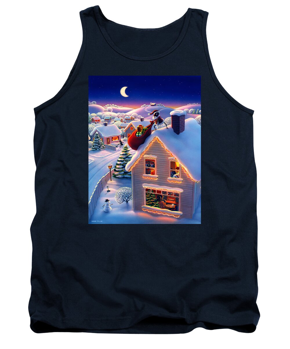 Santa Claus Tank Top featuring the painting Sant-a Claus Arrives by Robin Moline