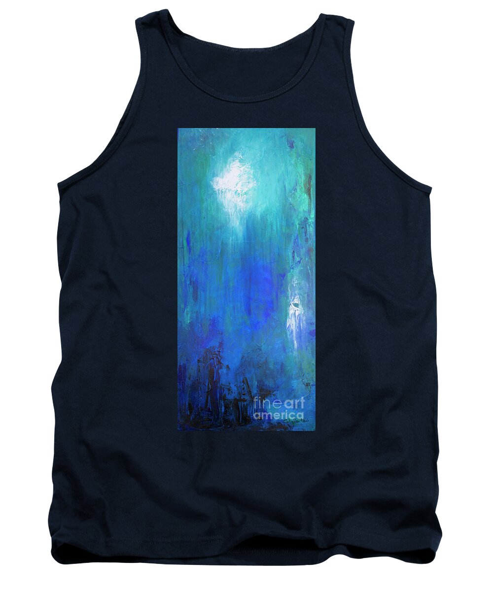 Abstract Painting Tank Top featuring the painting Shooting Star by Stella Levi
