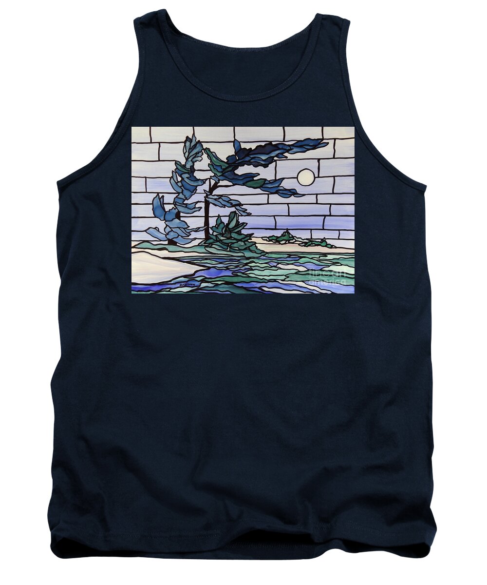 Alcohol Ink Tank Top featuring the painting Georgian Bay SG4 by Petra Burgmann