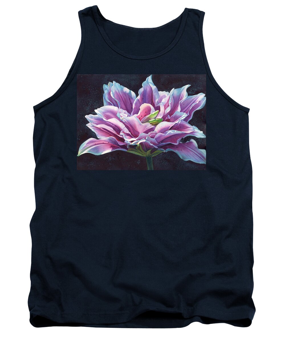 Watercolor Painting Tank Top featuring the painting Starring LilyRose-no deckle edge by Sandy Haight