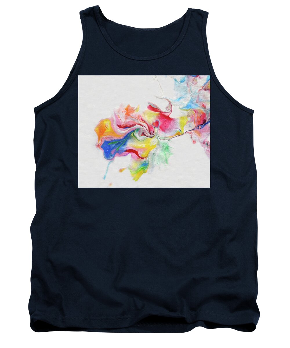 Rainbow Colors Tank Top featuring the painting Still Here by Deborah Erlandson