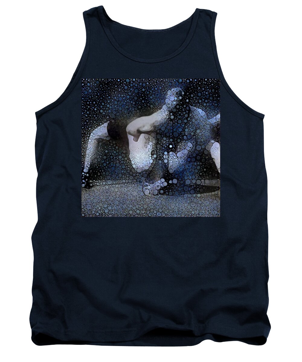 Wrestle Tank Top featuring the digital art Tangled Up in Blue by Matthew Lazure