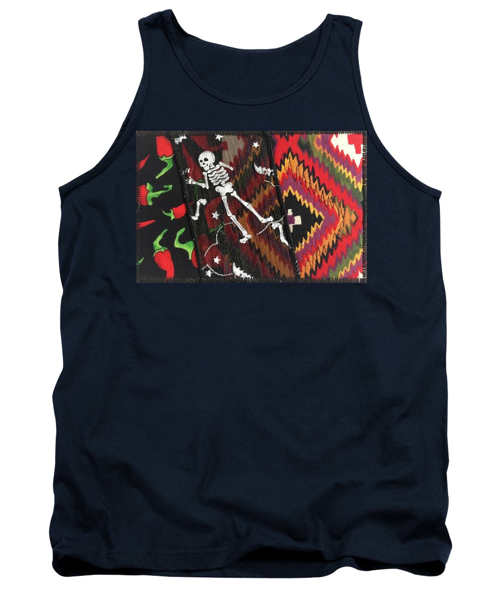 Day Of The Dead Tank Top featuring the mixed media Taste of the West by Vivian Aumond