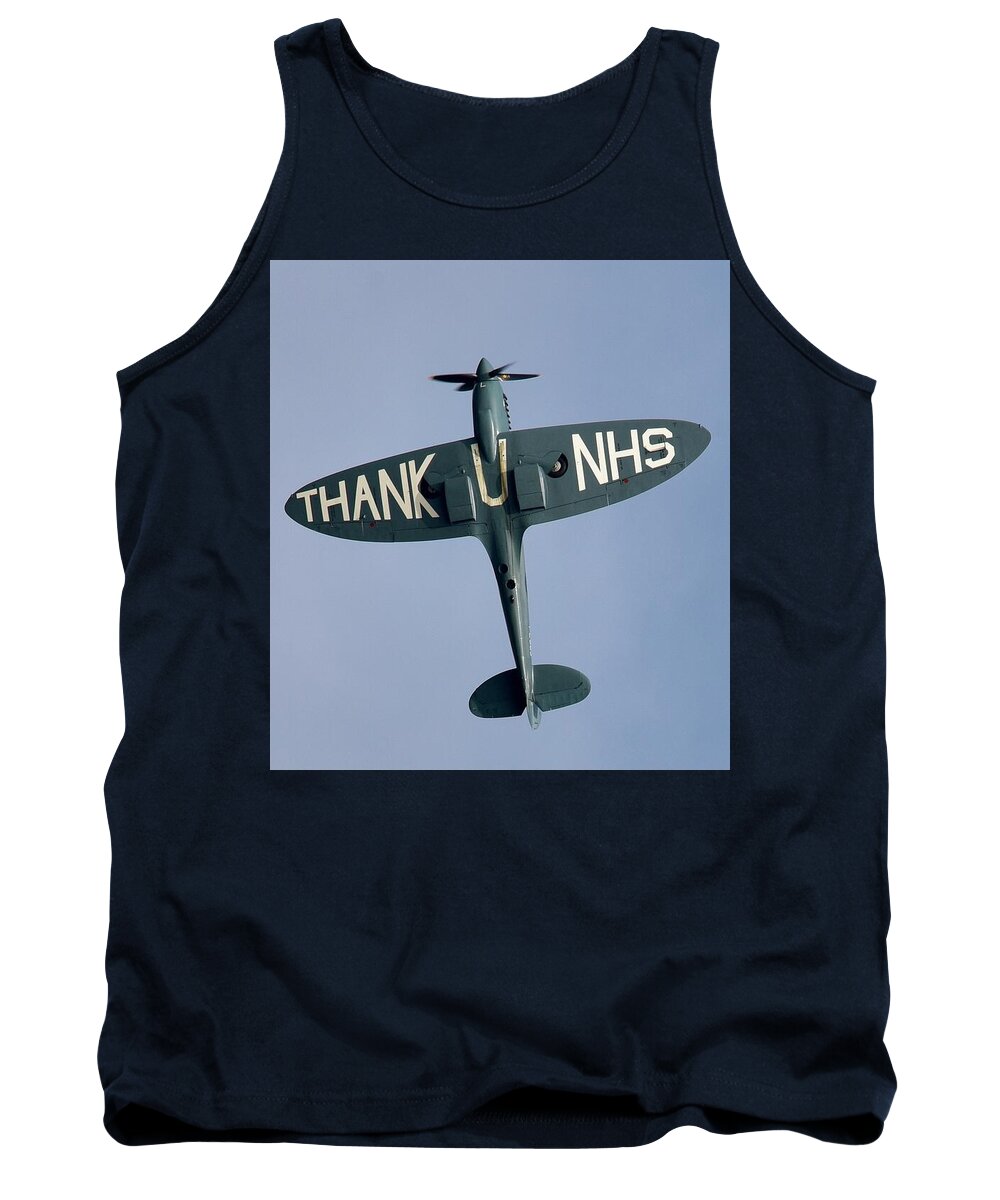Spitfire Tank Top featuring the photograph Thank U NHS Facemask Orientation by Neil R Finlay