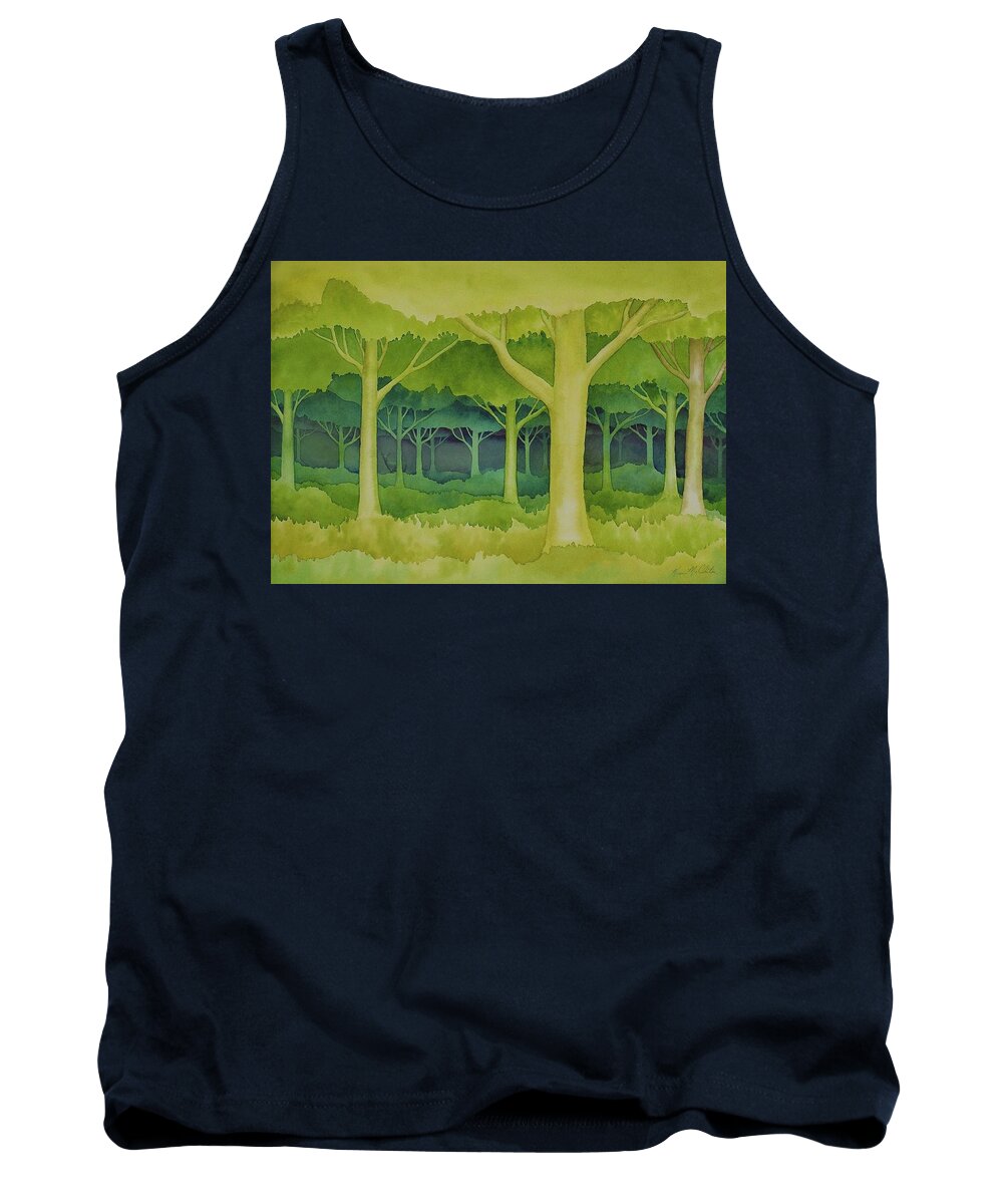 Kim Mcclinton Tank Top featuring the painting The Forest for the Trees by Kim McClinton