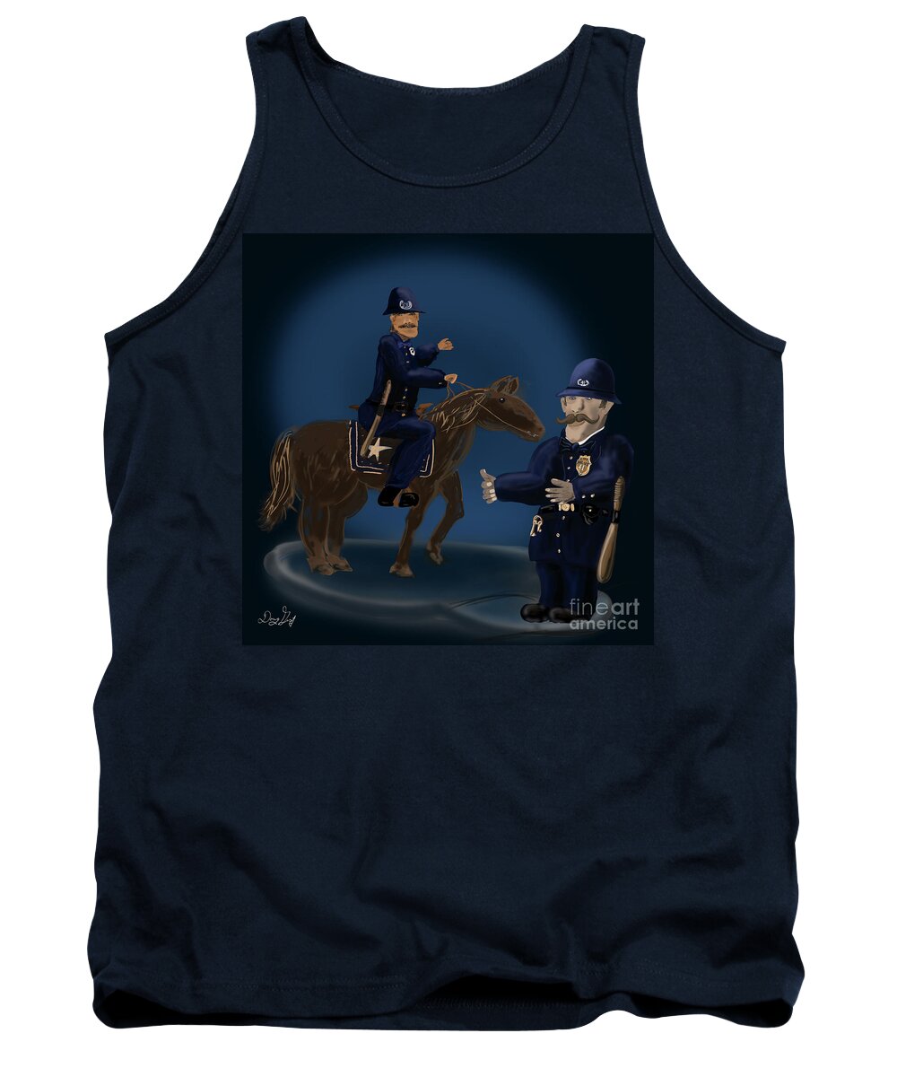 Police Tank Top featuring the digital art The Mounted Officer by Doug Gist