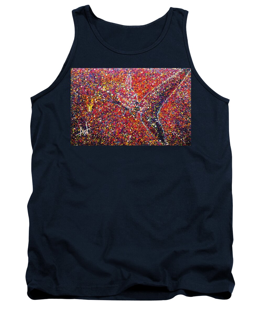 Abstract Tank Top featuring the painting Tiburon- LARGE WORK by Angie Wright