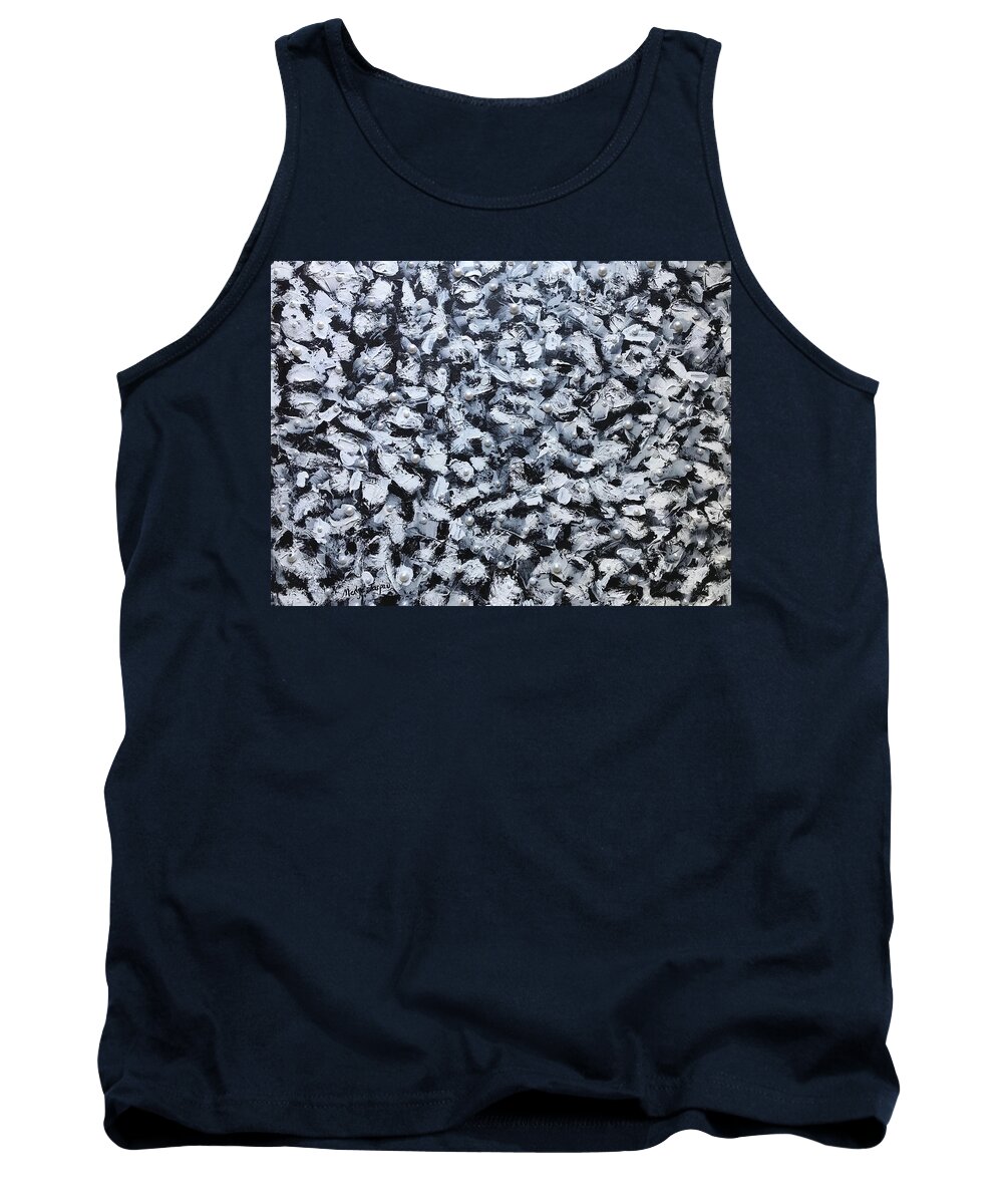 Black And White Tank Top featuring the painting Tout Simplement Chic by Medge Jaspan