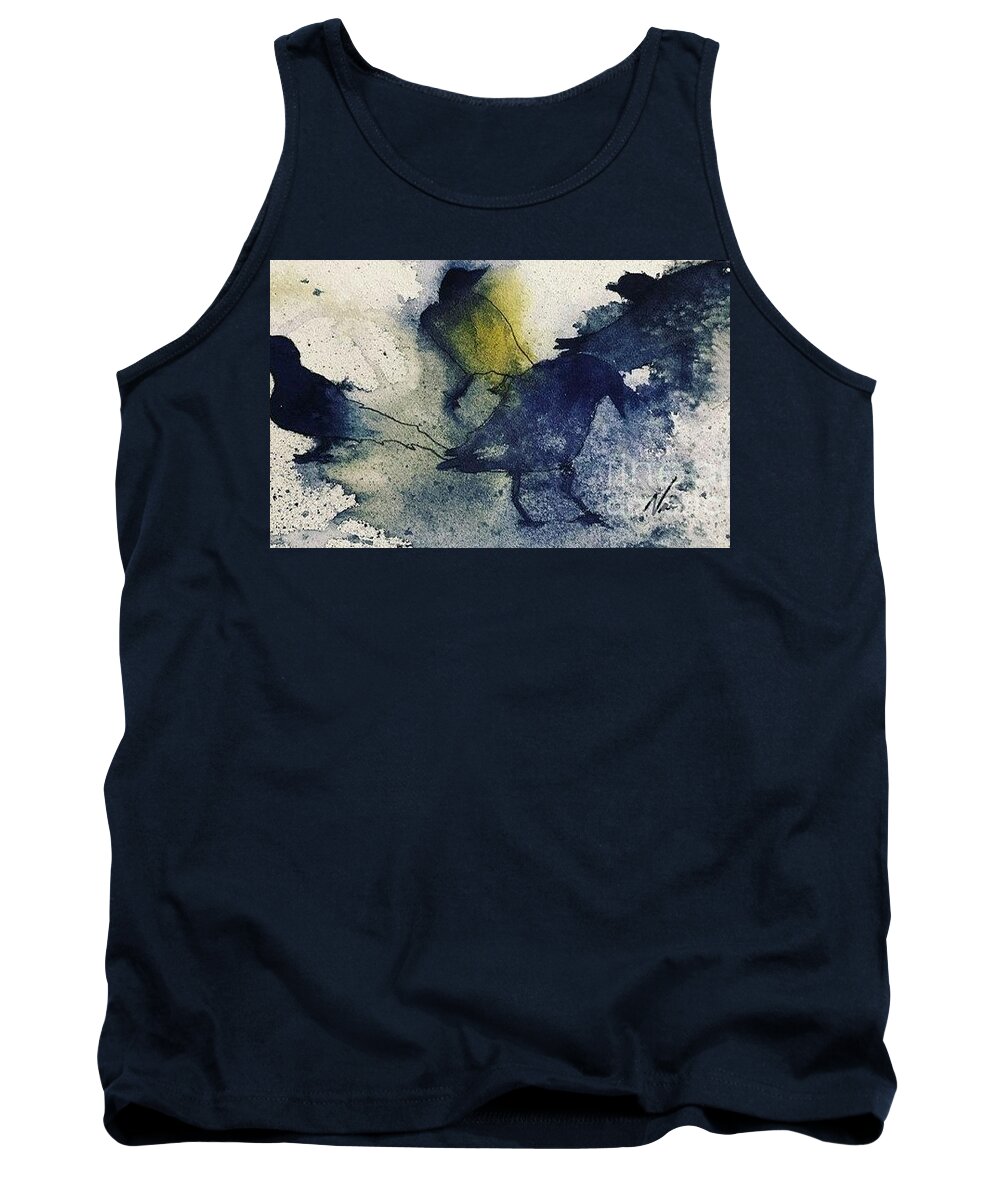 Crows Truth Reconciliation Tank Top featuring the painting Truth and Reconcilation by Nina Jatania