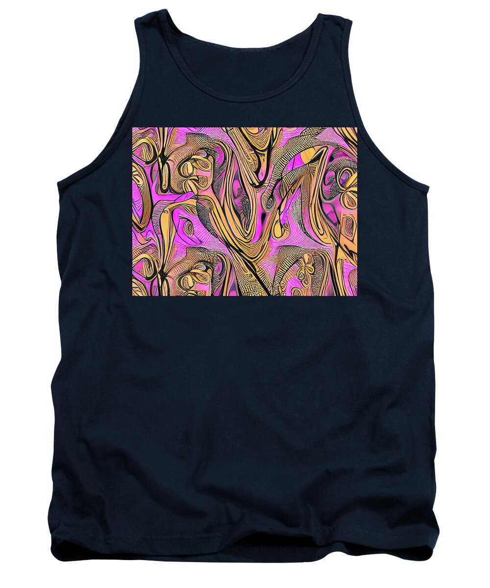 Abstract Ai Tank Top featuring the digital art Twisted Sleep by Fred Moore