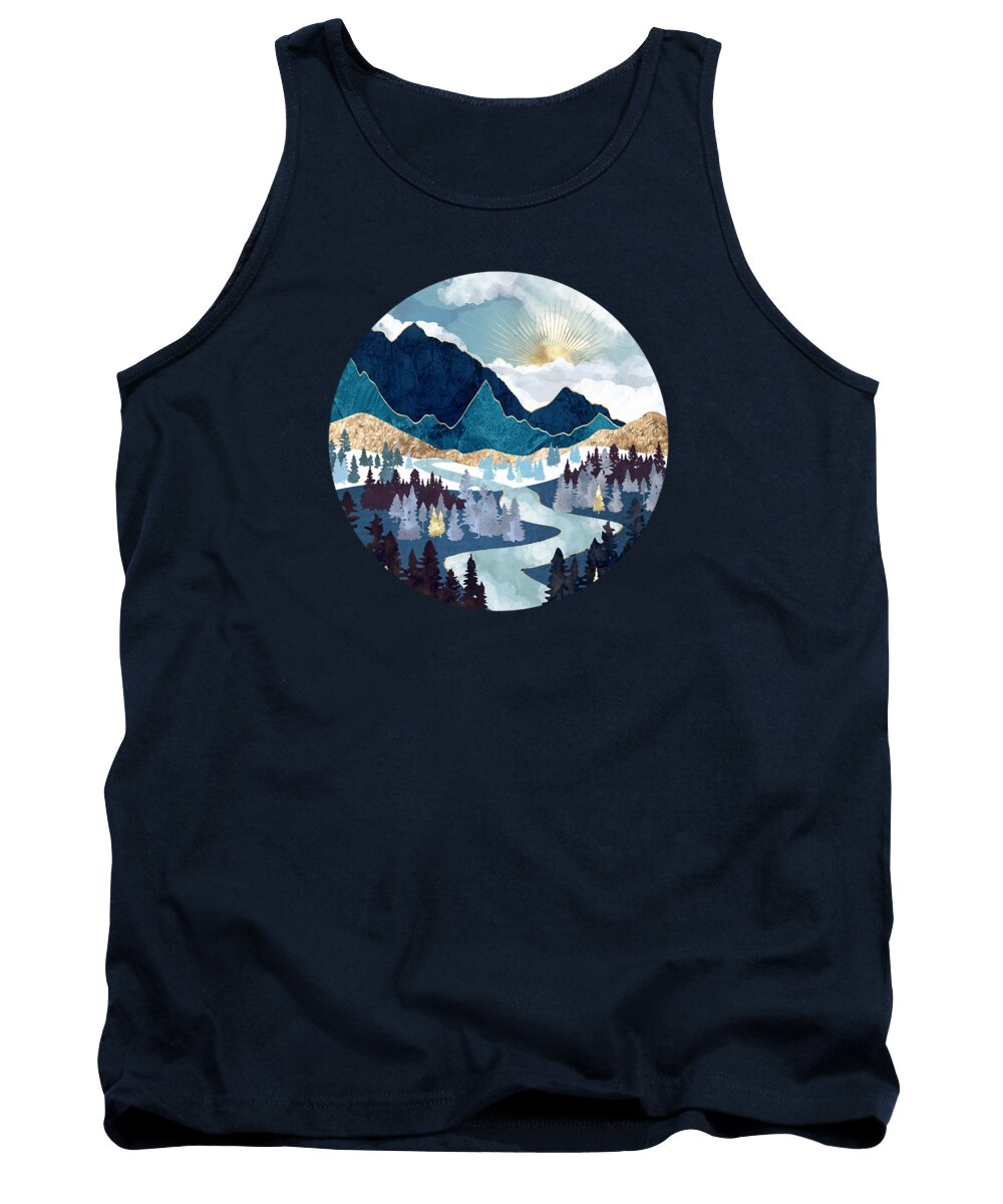 Valley Tank Top featuring the digital art Valley Sunrise by Spacefrog Designs