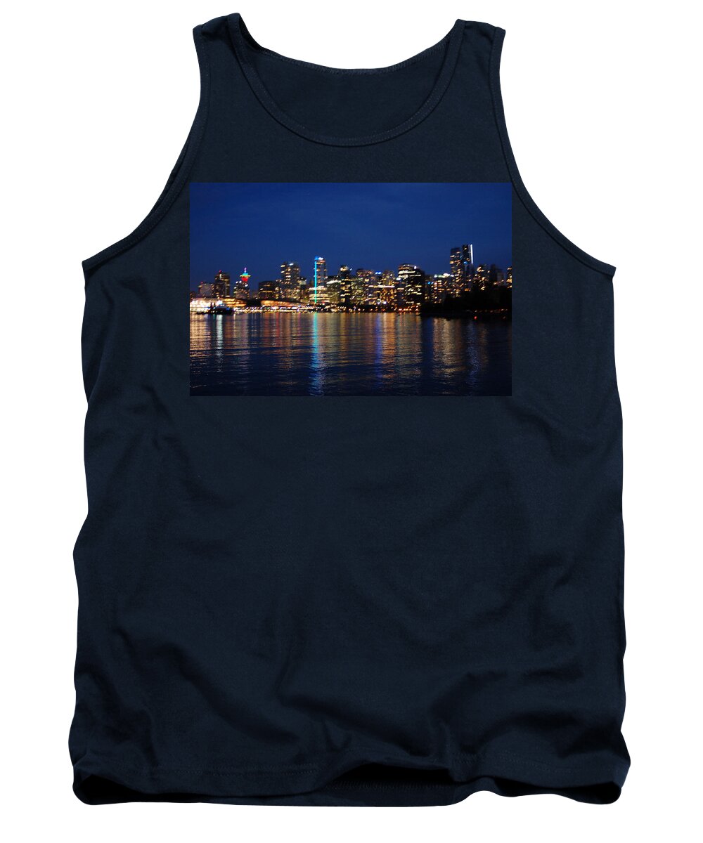 Vancouver Tank Top featuring the photograph Vancouver Skyline at Night by James Cousineau